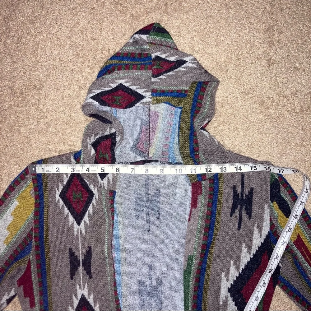 Joyce Leslie long, geometric Aztec cardigan Junior XS - Picture 8 of 14